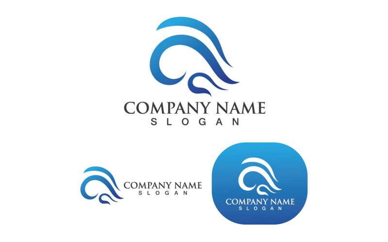 Water Wave Beach Logo Design Template V16 Logo Template