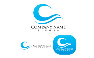 Water Wave Beach Logo Design Template V4