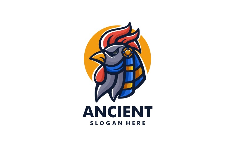 Ancient Rooster Simple Mascot Logo Logo Template