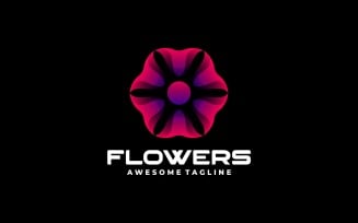 Flowers Color Gradient Logo Design