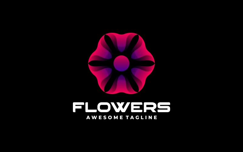 Flowers Color Gradient Logo Design Logo Template