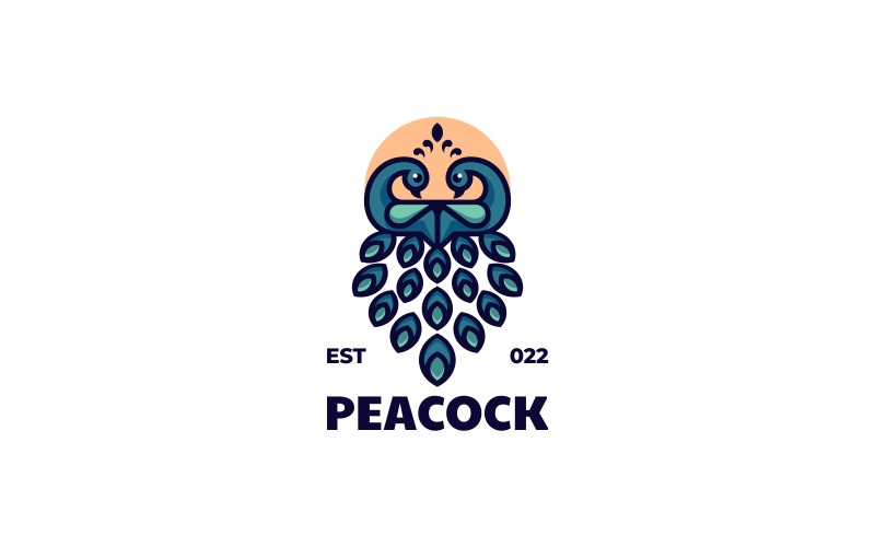 Peacock Simple Mascot Logo Style Logo Template