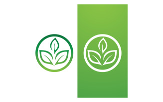 Green Leaf Nature Vector Logo Template V14