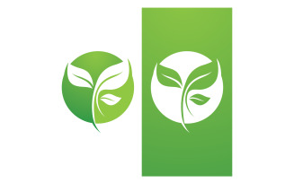 Green Leaf Nature Vector Logo Template V2