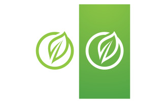 Green Leaf Nature Vector Logo Template V8