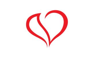 Love Heart Logo Icon Template Vector V8