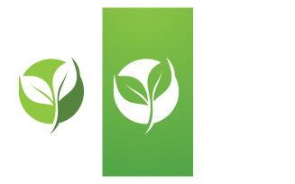 Green Leaf Nature Vector Logo Template V26
