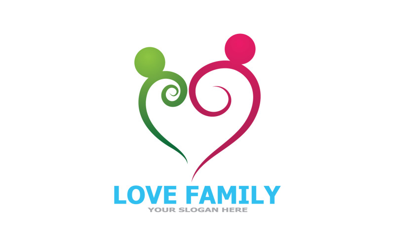 Love Family Care Logo And Symbol Vector V18 Logo Template