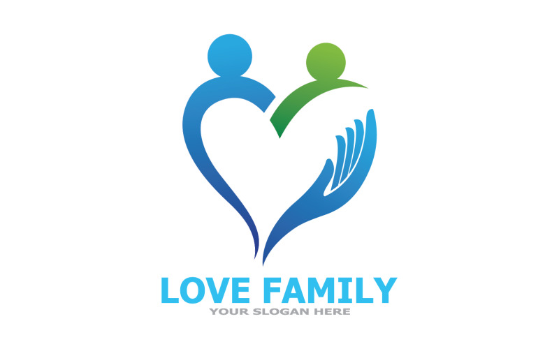 Love Family Care Logo And Symbol Vector V35 Logo Template