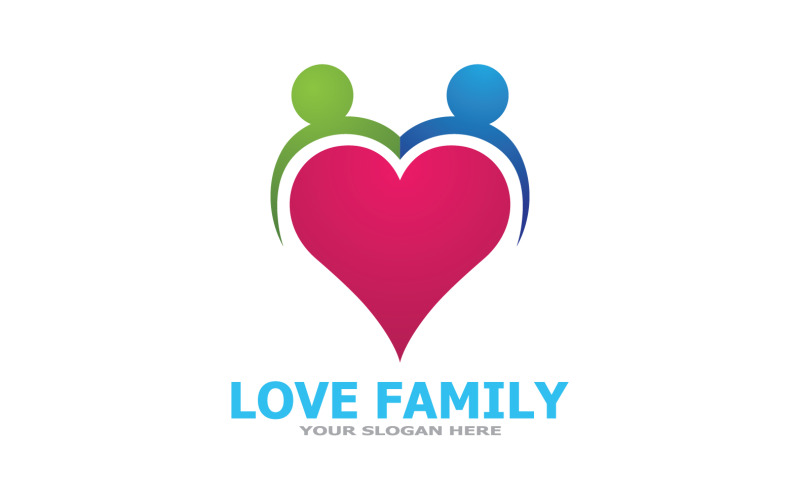 Love Family Care Logo And Symbol Vector V36 Logo Template