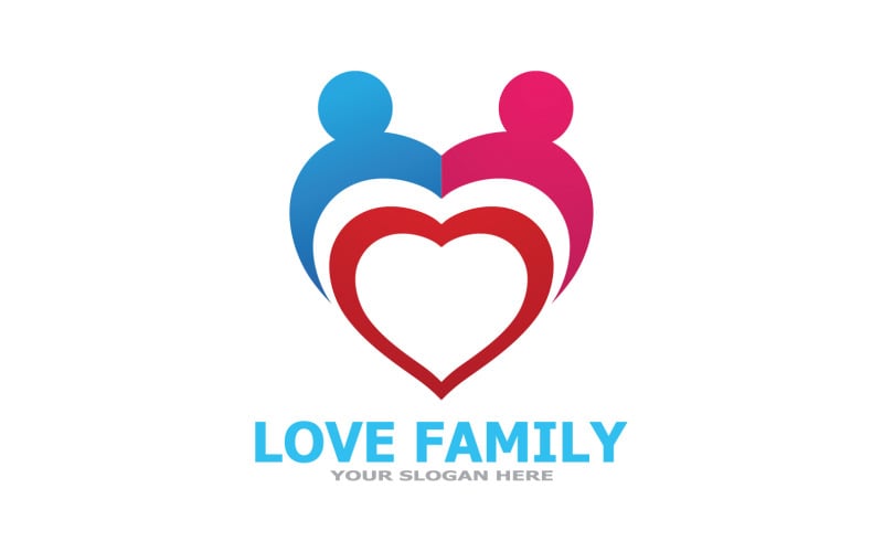 Love Family Care Logo And Symbol Vector V37 Logo Template