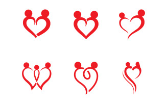 Love Heart Logo Icon Template Vector V18