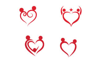 Love Heart Logo Icon Template Vector V20