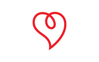 Love Heart Logo Icon Template Vector V36