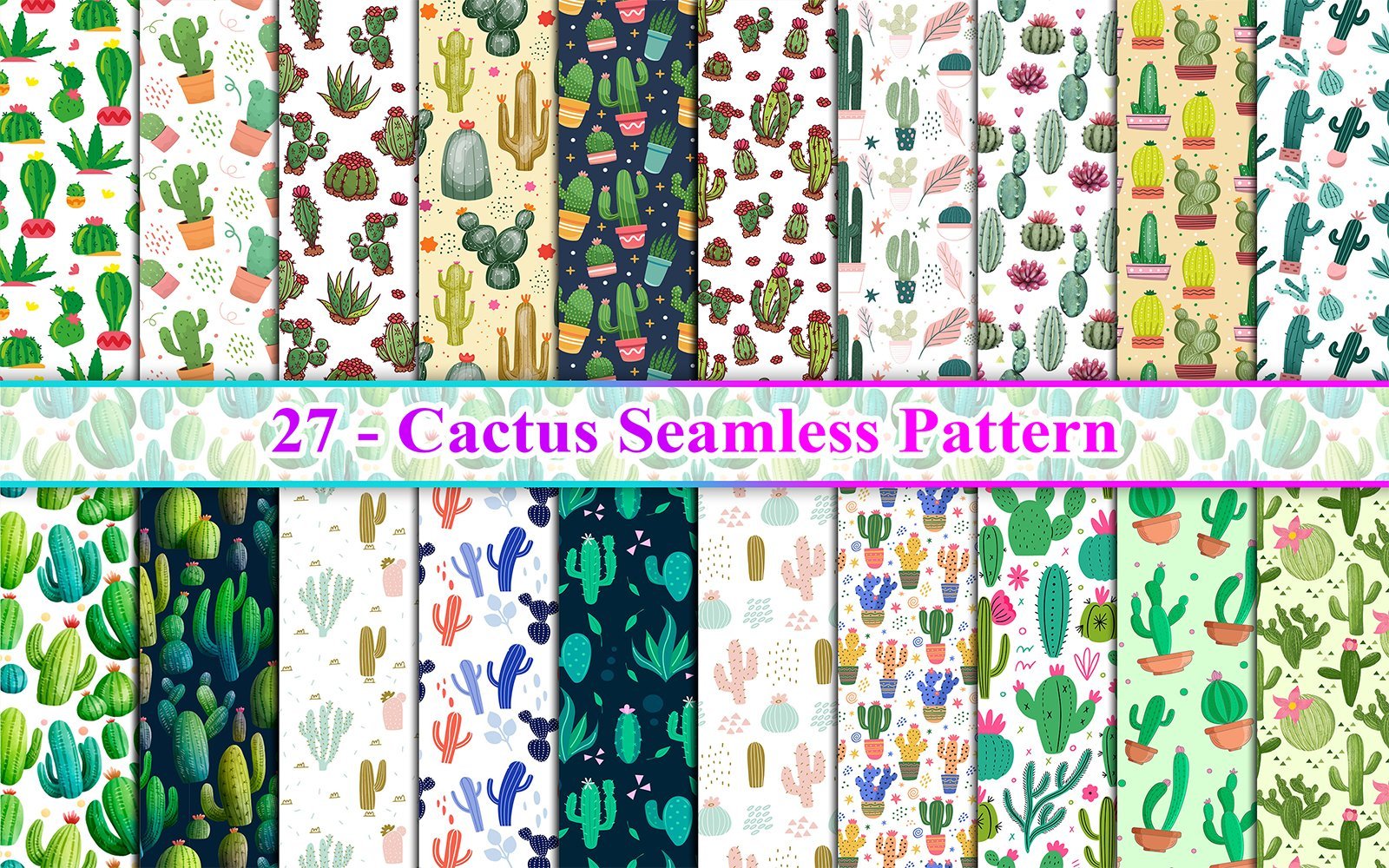 Kit Graphique #250754 Cactus Seamless Divers Modles Web - Logo template Preview