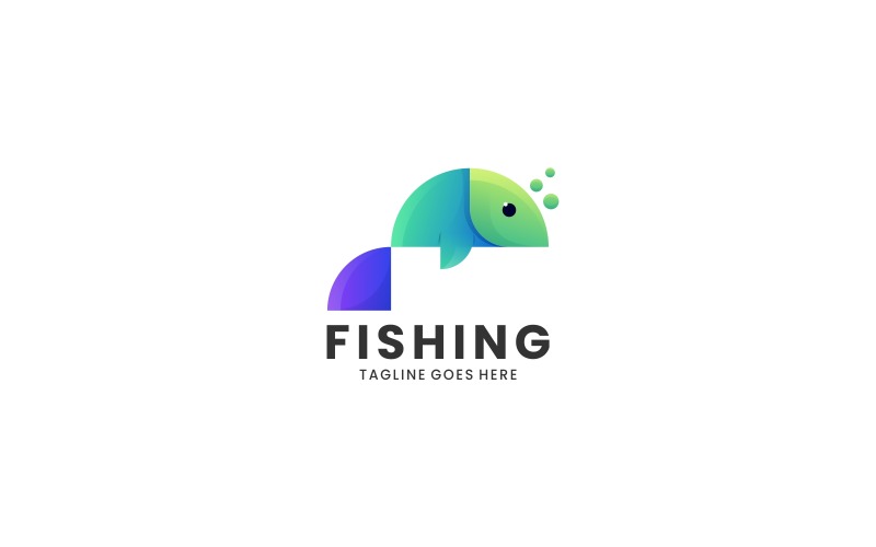 Fishing Gradient Color Logo Logo Template