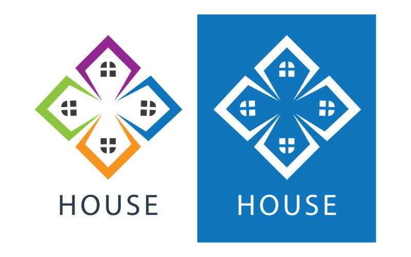 Home House Building Logo Vector V28 Logo Template