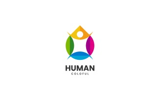 Human Colorful Logo Style