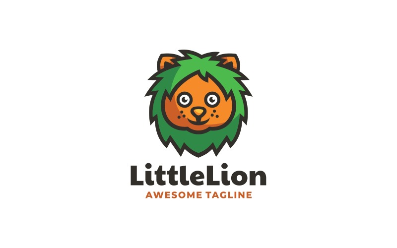Little Lion Simple Mascot Logo Logo Template