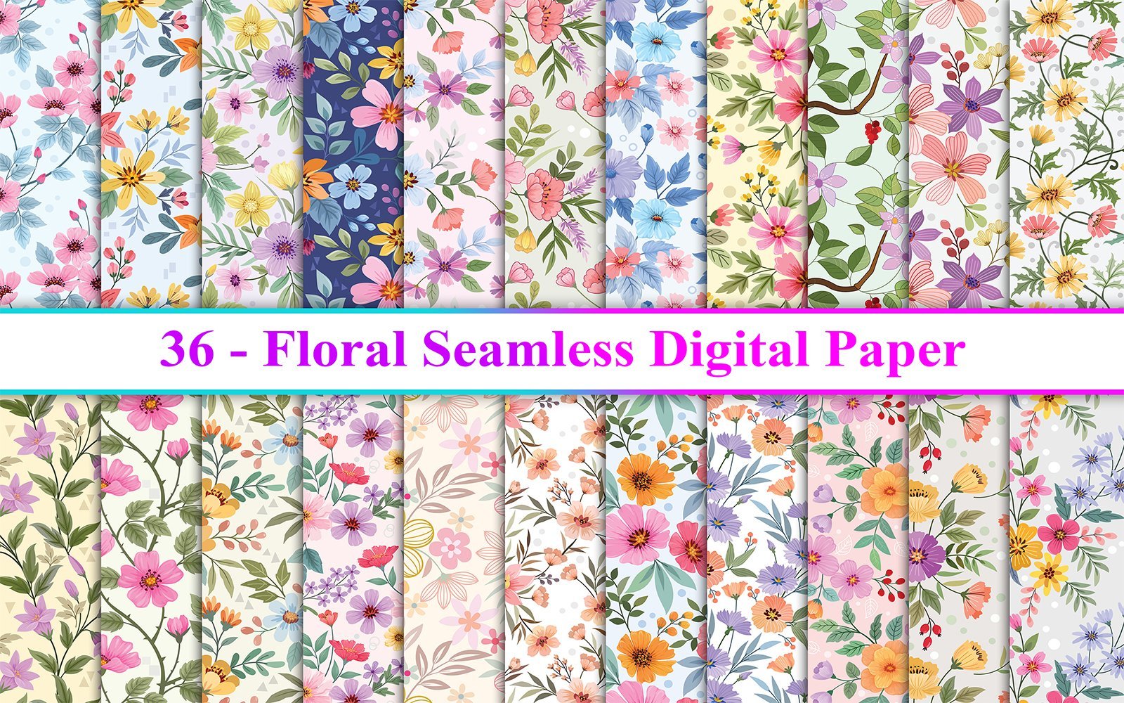 Kit Graphique #250846 Floral Seamless Divers Modles Web - Logo template Preview