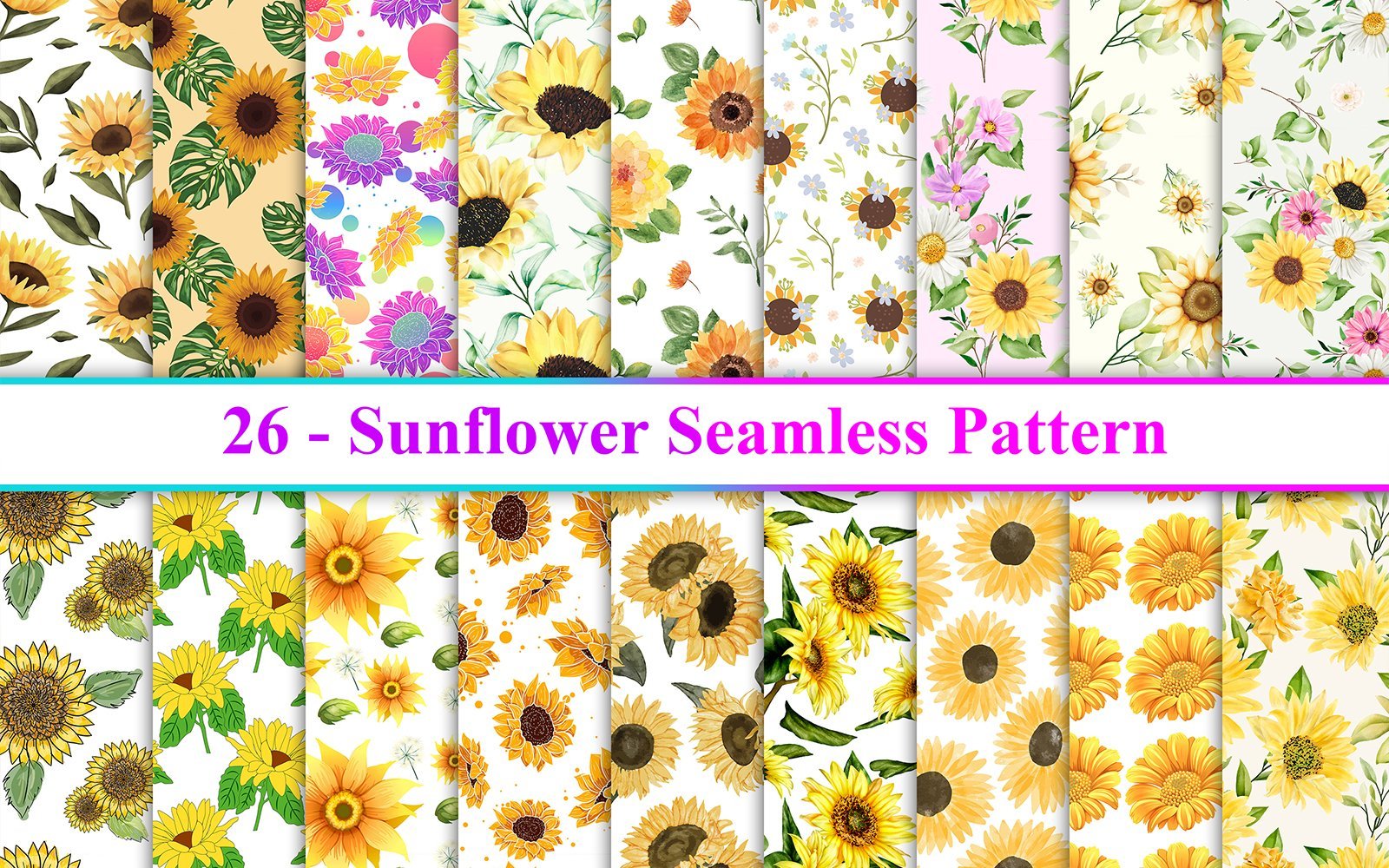 Kit Graphique #250848 Sunflower Seamless Divers Modles Web - Logo template Preview