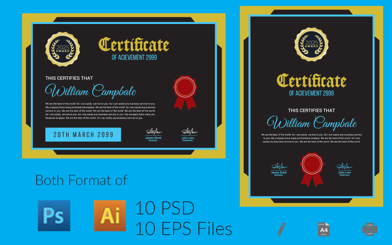 Achievement Certificate_Vol_06 Certificate Template