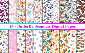 Butterfly Seamless Pattern, Butterfly Pattern, Butterfly Digital Paper