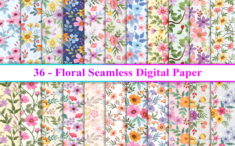 Floral Seamless Pattern, Flower Seamless Pattern Background