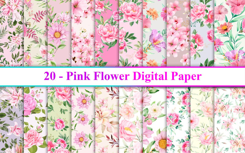 Pink Floral Seamless Pattern Background