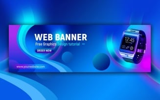 Colorful Web Banner Social Media Template