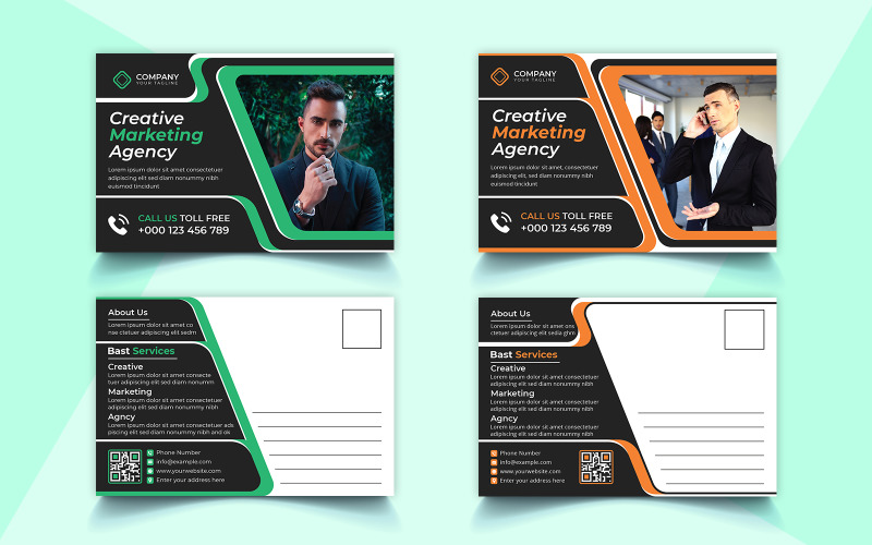 Corporate Postcard Template Vector Design Template Corporate Identity