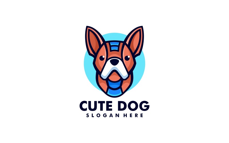 Cute Dog Simple Mascot Logo Design Logo Template