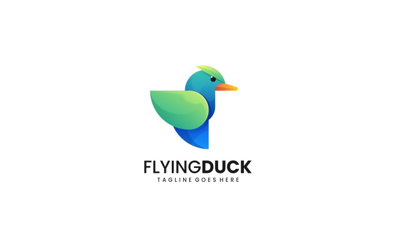 Flying Duck Gradient Logo Design Logo Template