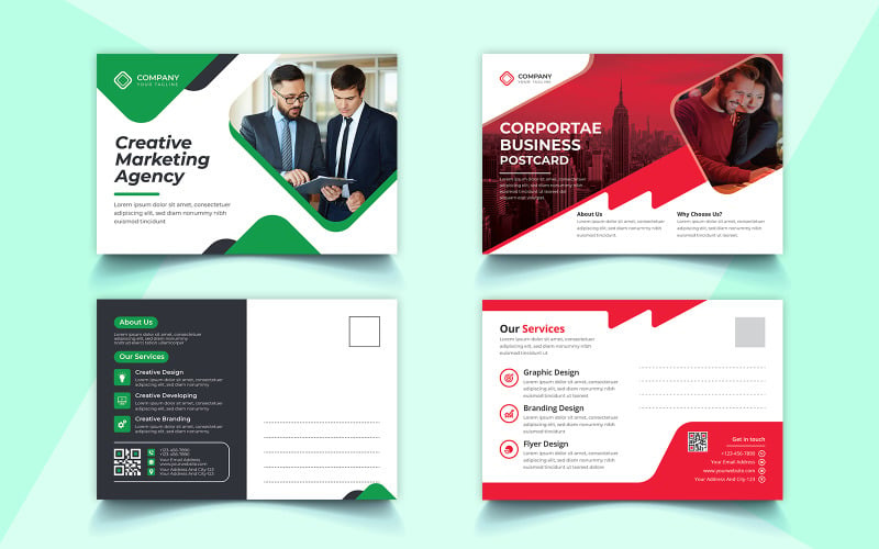 Minimal Postcard Template Simple Design and Vector illustration Template Design Corporate Identity
