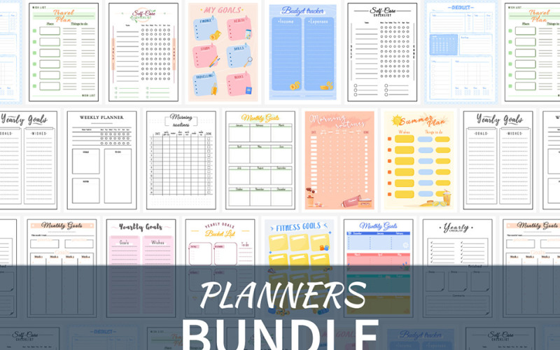 Personal Planners Template Bundle Illustration