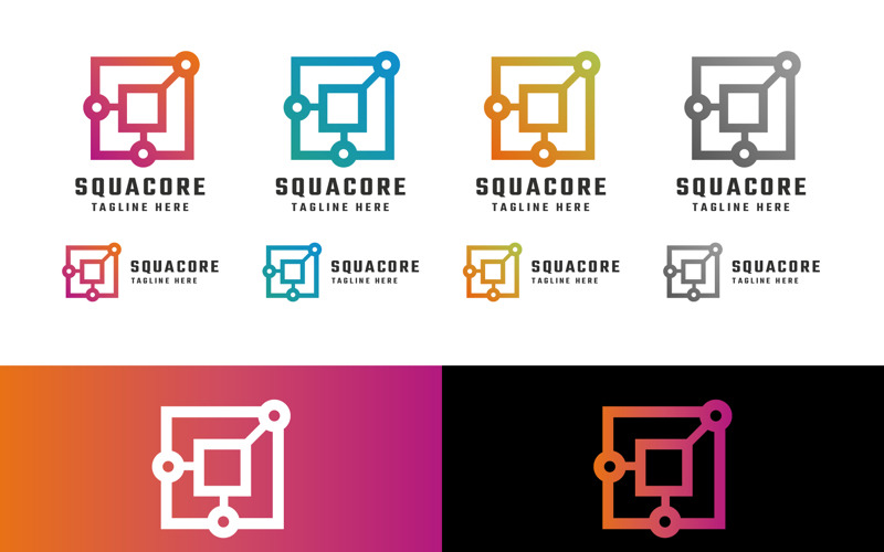 Professional Square Core Logo Logo Template