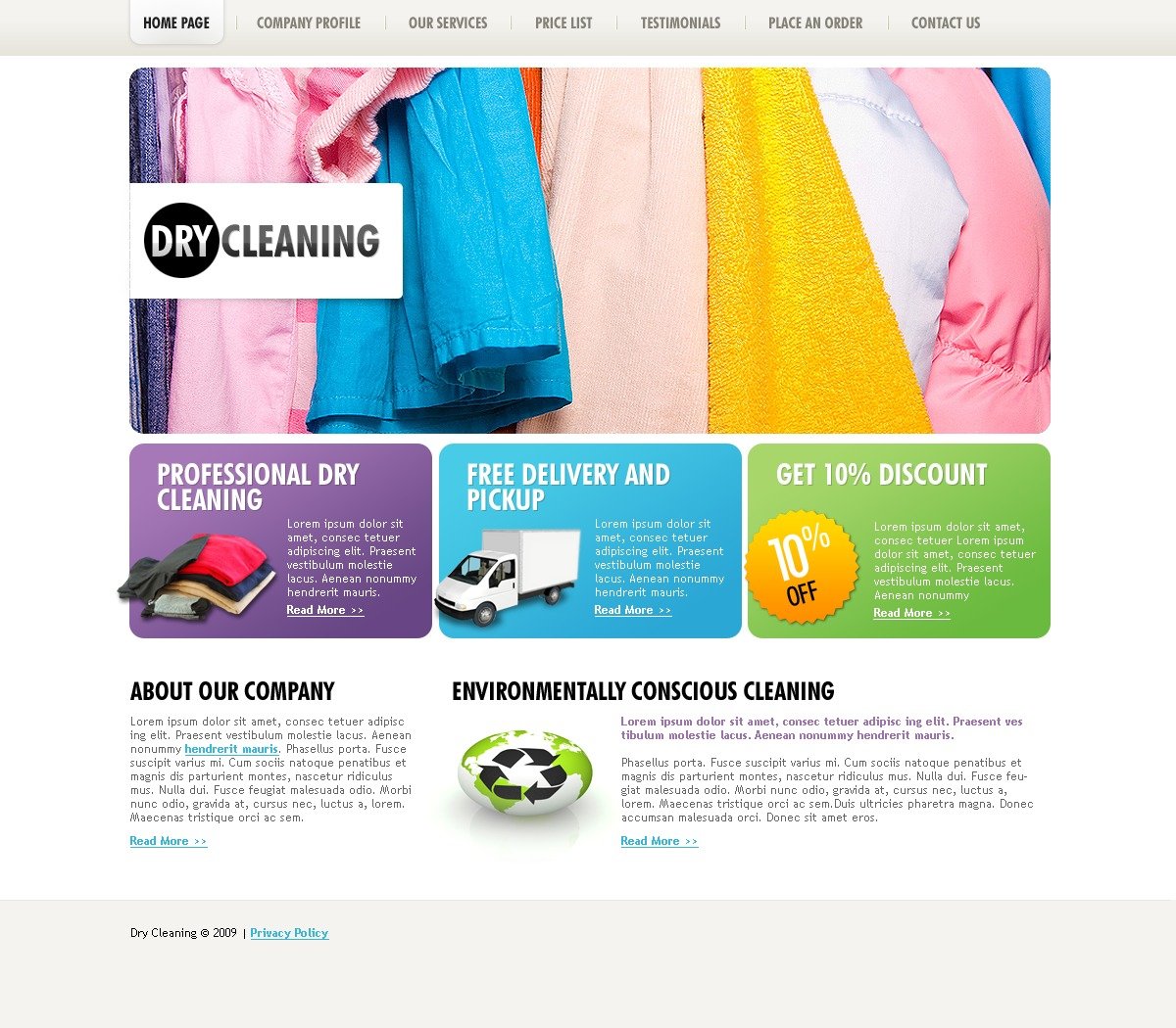 Dry Cleaners Website Template 25196