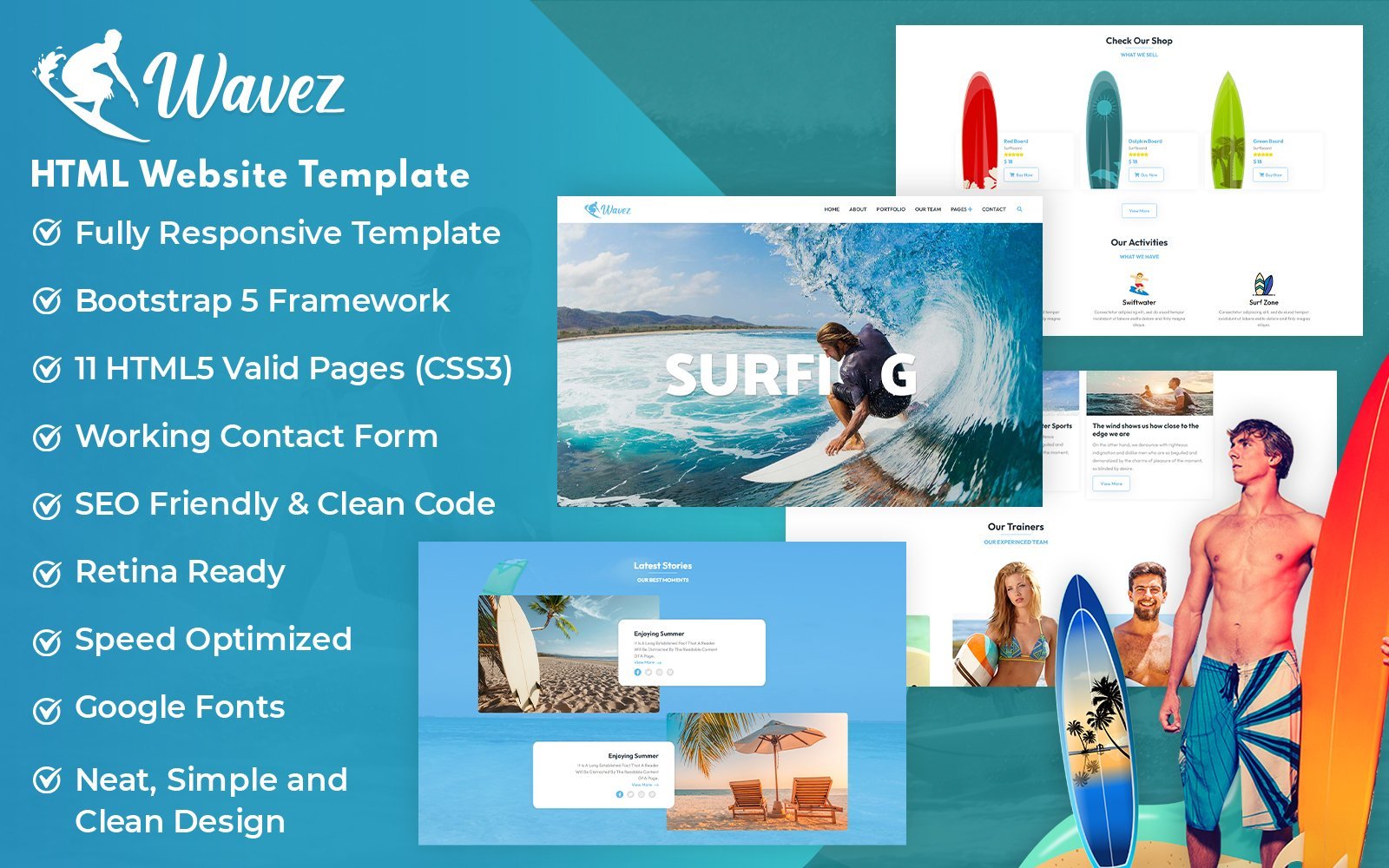 Kit Graphique #251058 Surfing Surf Divers Modles Web - Logo template Preview