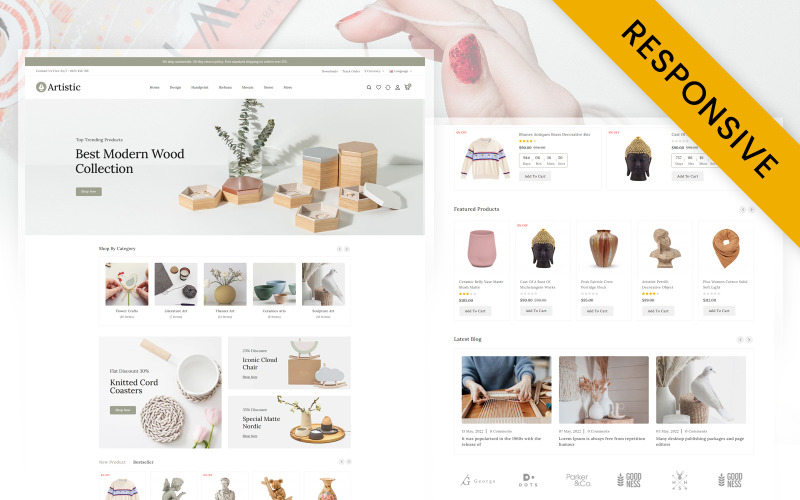 Artistic - Art and Decore Store Opencart Responsive Theme OpenCart Template