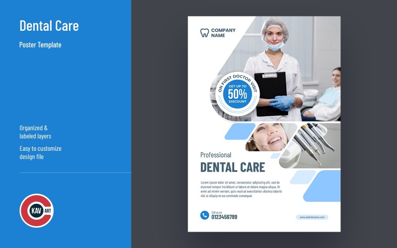 Dental Care Poster Template Corporate Identity