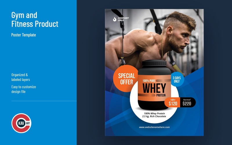 Fitness Nutrition Product Poster Template Corporate Identity