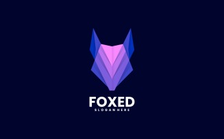 Fox Head Color Gradient Logo Template