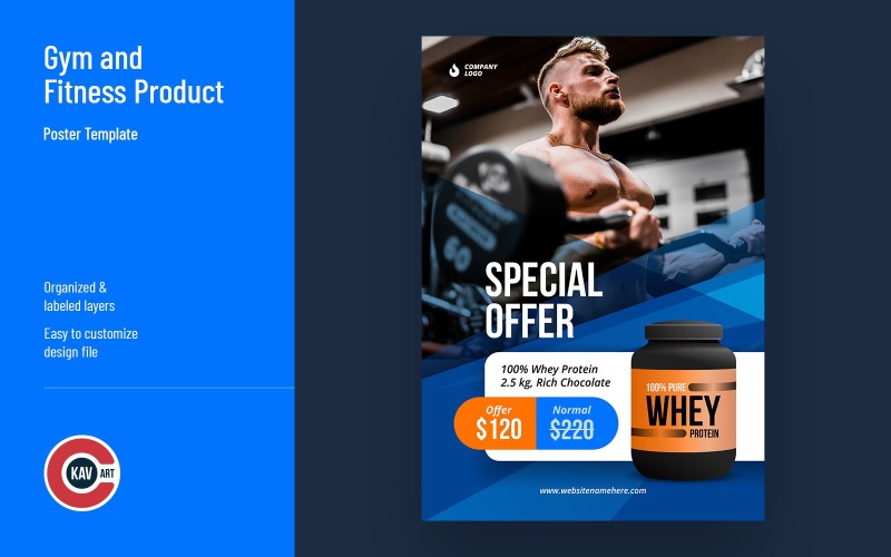 Gym & Fitness Product Poster Template Corporate Identity