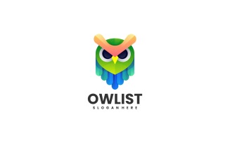 Owl Head Gradient Colorful Logo