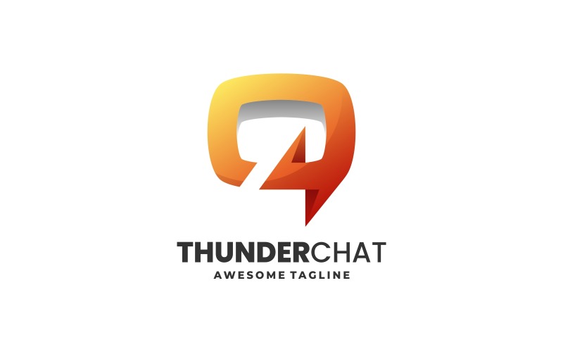 Thunder Chat Gradient Logo Style Logo Template