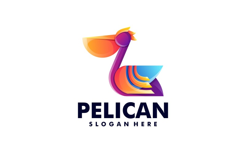 Vector Pelican Gradient Colorful Logo Style Logo Template