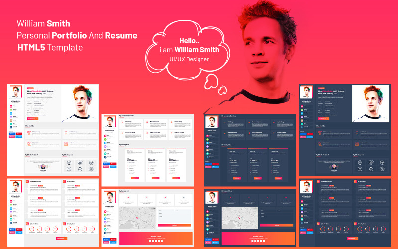 Williamsmith - Personal CV/Resume HTML Template Landing Page Template
