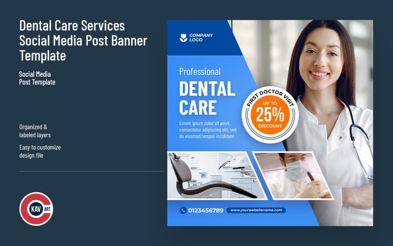 Dental Care Services Social Media Post Template