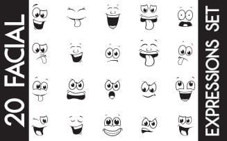 Funny Cartoon Facial Expressions Sublimation Svg Design Illustration