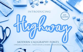 Highway Modern Script Font
